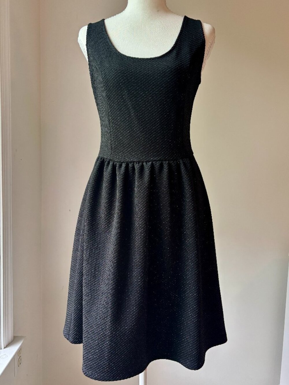 Anthropologie HD in Paris Starry Night Black Metallic Shimmer Dress Size Small
